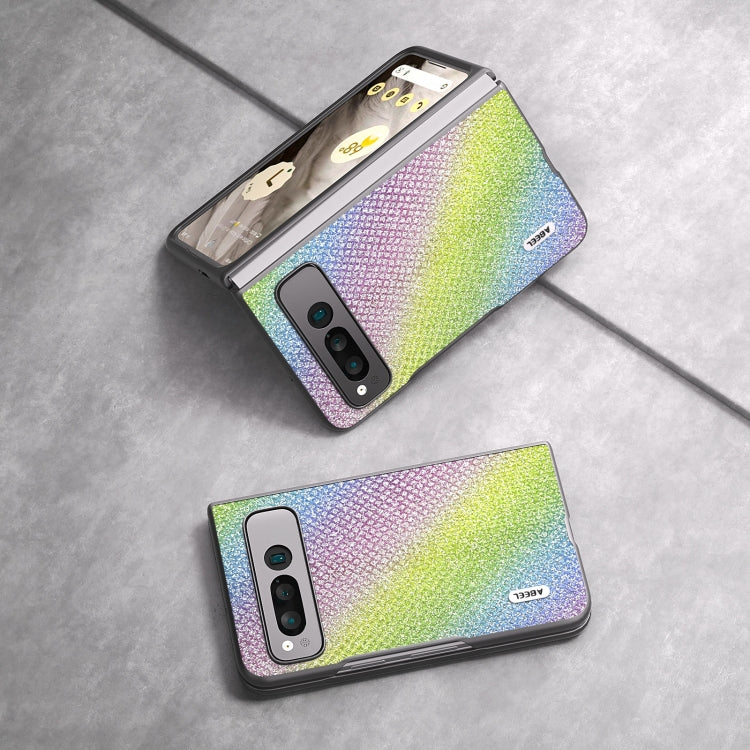 For Google Pixel Fold ABEEL Diamond Series Black Edge Phone Case(Rainbow) by buy2fix