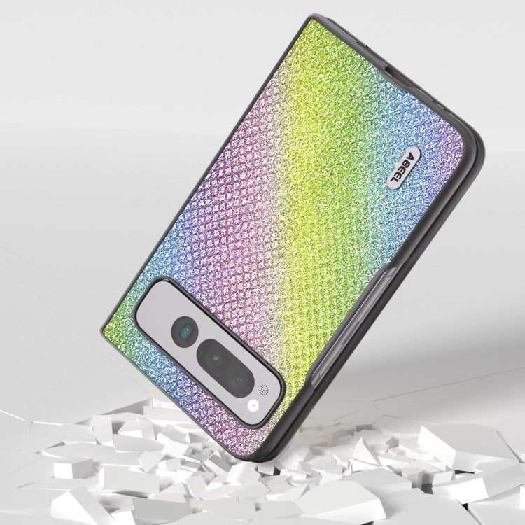 For Google Pixel Fold ABEEL Diamond Series Black Edge Phone Case(Rainbow) by buy2fix