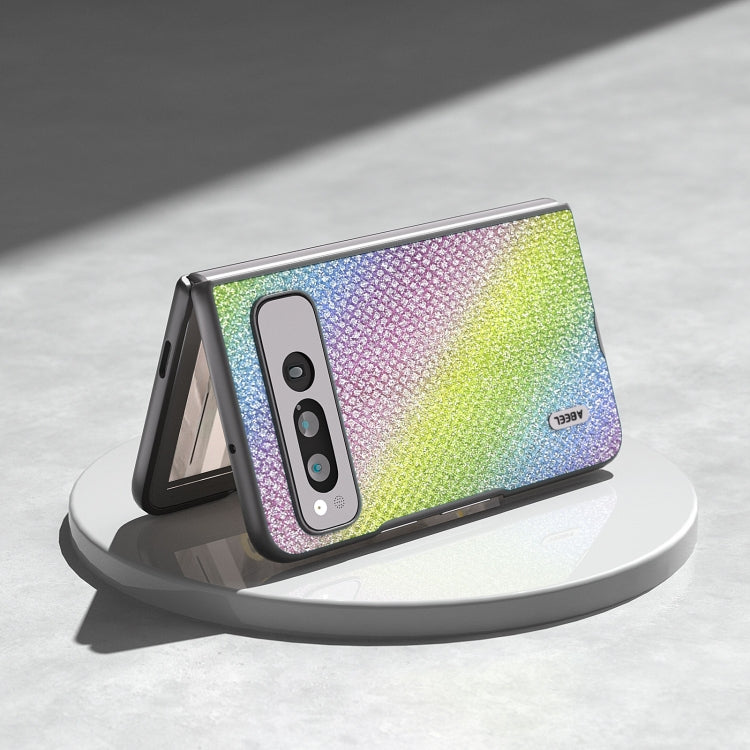 For Google Pixel Fold ABEEL Diamond Series Black Edge Phone Case(Rainbow) by buy2fix