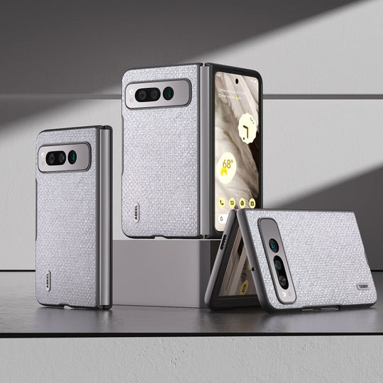 For Google Pixel Fold ABEEL Diamond Series Black Edge Phone Case(Silver)
