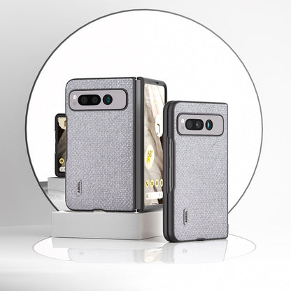 For Google Pixel Fold ABEEL Diamond Series Black Edge Phone Case(Silver) by buy2fix