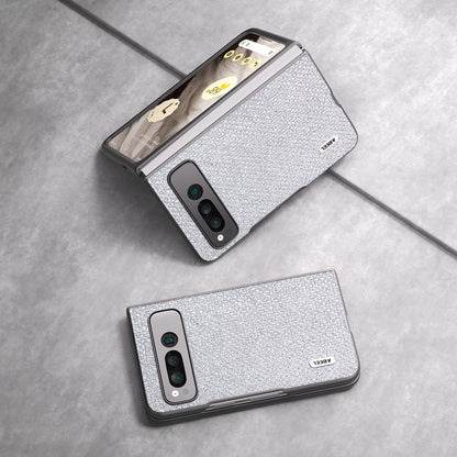 For Google Pixel Fold ABEEL Diamond Series Black Edge Phone Case(Silver) by buy2fix