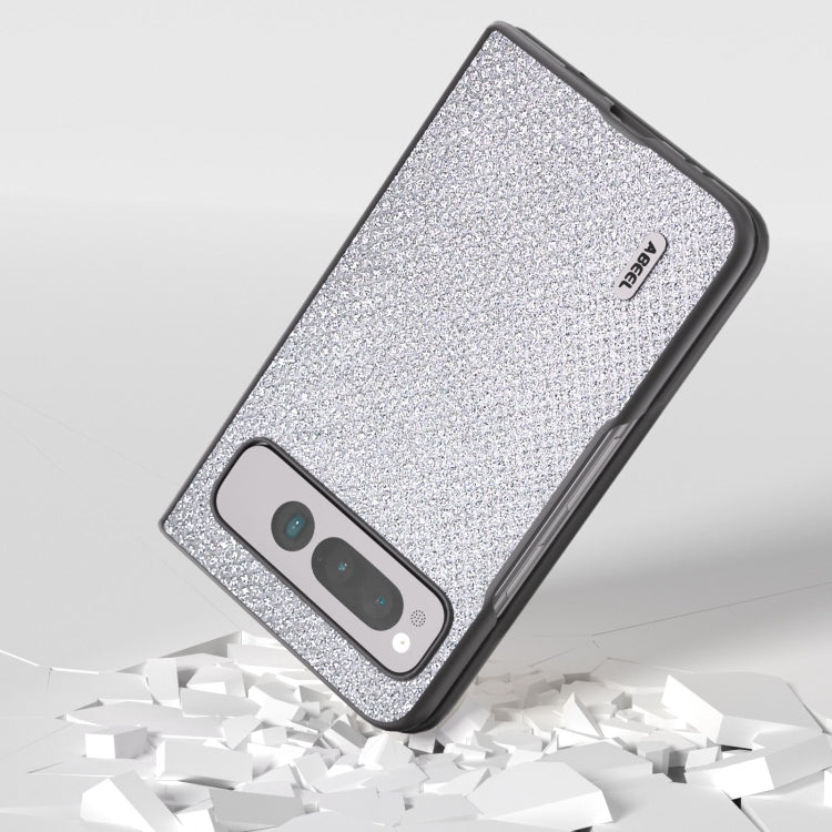 For Google Pixel Fold ABEEL Diamond Series Black Edge Phone Case(Silver) by buy2fix
