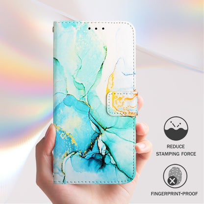 For iPhone 16e PT003 Marble Pattern Flip Leather Phone Case(Green) by buy2fix