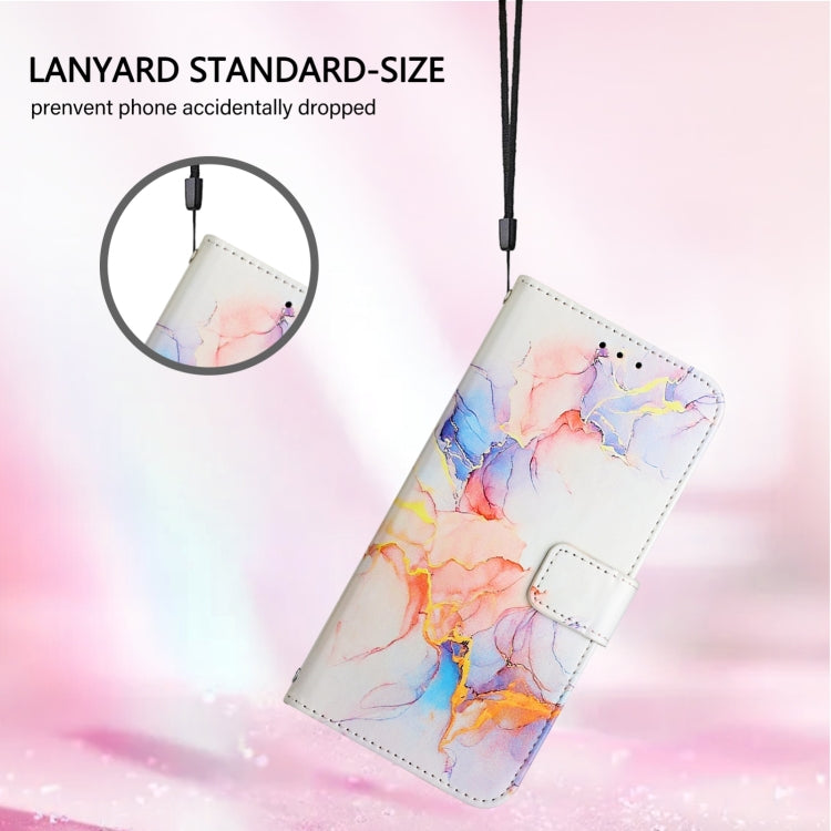 For iPhone 16 Pro PT003 Marble Pattern Flip Leather Phone Case(Galaxy Marble White) by buy2fix