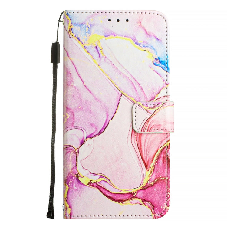 For iPhone 16 Plus PT003 Marble Pattern Flip Leather Phone Case(Rose Gold) - iPhone 16 Plus Cases by buy2fix | Online Shopping UK | buy2fix