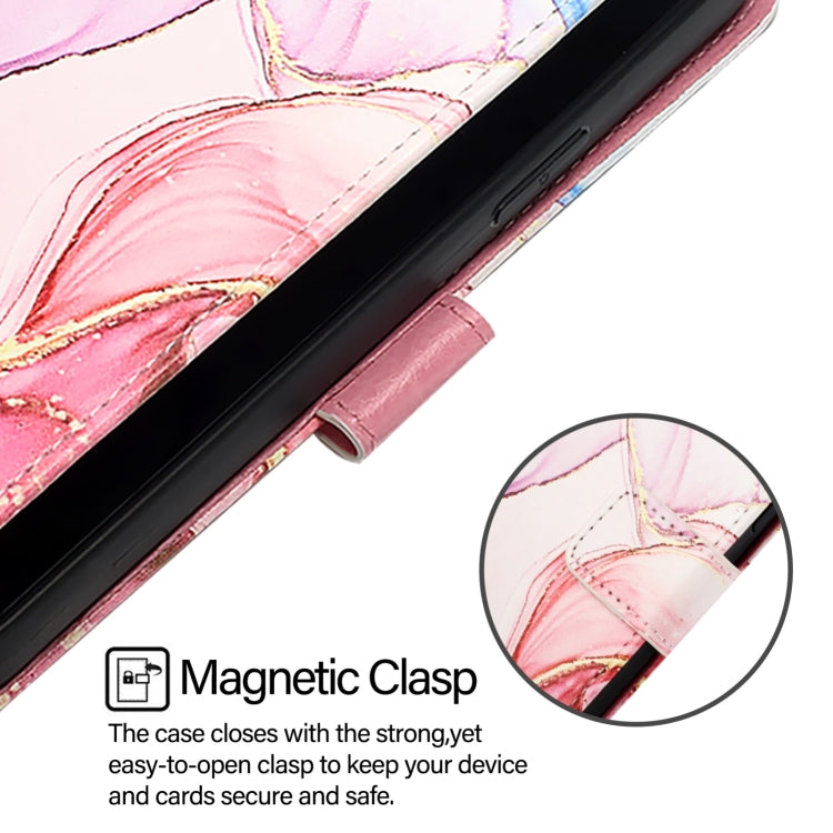 For iPhone 16 Plus PT003 Marble Pattern Flip Leather Phone Case(Rose Gold) - iPhone 16 Plus Cases by buy2fix | Online Shopping UK | buy2fix