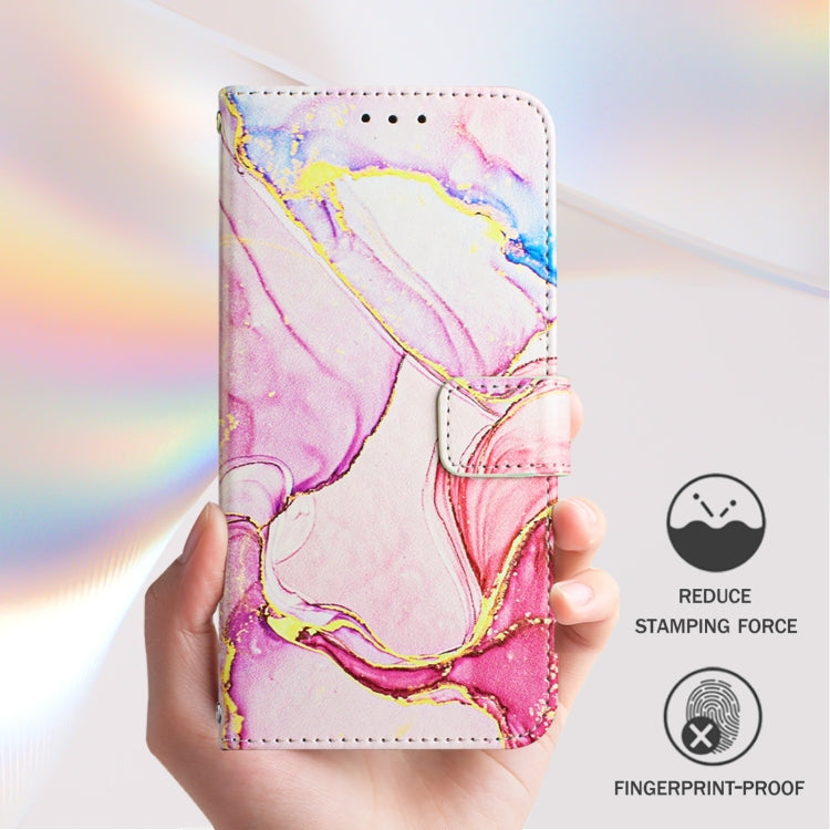 For iPhone 16 Plus PT003 Marble Pattern Flip Leather Phone Case(Rose Gold) - iPhone 16 Plus Cases by buy2fix | Online Shopping UK | buy2fix