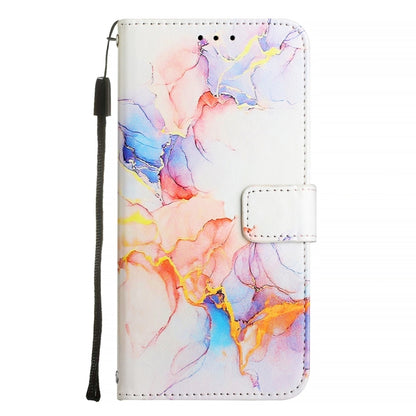 For iPhone 16 Plus PT003 Marble Pattern Flip Leather Phone Case(Galaxy Marble White) - iPhone 16 Plus Cases by buy2fix | Online Shopping UK | buy2fix