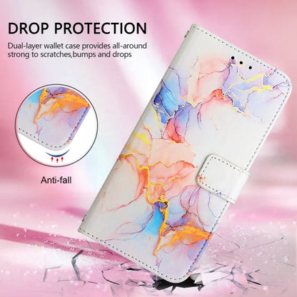 For iPhone 16 Plus PT003 Marble Pattern Flip Leather Phone Case(Galaxy Marble White) - iPhone 16 Plus Cases by buy2fix | Online Shopping UK | buy2fix