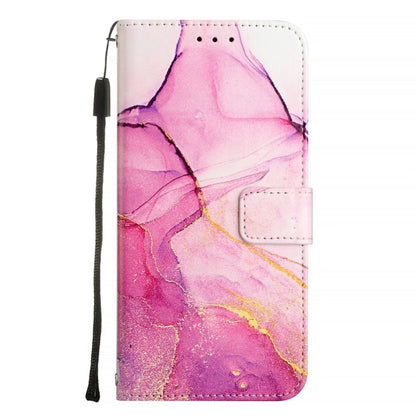 For iPhone 16 Plus PT003 Marble Pattern Flip Leather Phone Case(Pink Purple Gold) - iPhone 16 Plus Cases by buy2fix | Online Shopping UK | buy2fix
