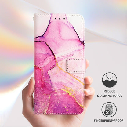 For iPhone 16 PT003 Marble Pattern Flip Leather Phone Case(Pink Purple Gold) - iPhone 16 Cases by buy2fix | Online Shopping UK | buy2fix