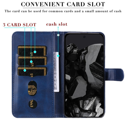 For Google Pixel 9 Pro Fashion Calf Texture Zipper Leather Phone Case(Blue) by buy2fix