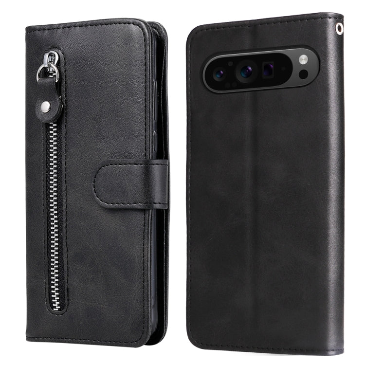 For Google Pixel 9 Pro Fashion Calf Texture Zipper Leather Phone Case(Black) by buy2fix