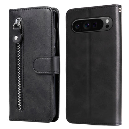For Google Pixel 9 Pro Fashion Calf Texture Zipper Leather Phone Case(Black) by buy2fix