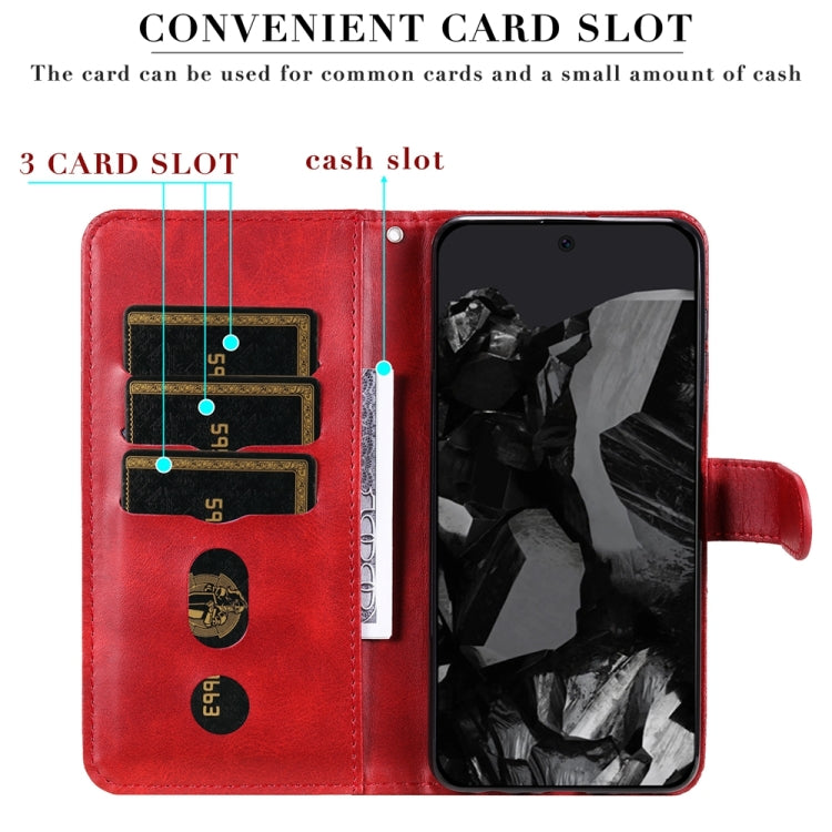 For Google Pixel 9 Pro Fashion Calf Texture Zipper Leather Phone Case(Red) by buy2fix