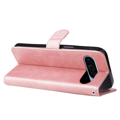 For Google Pixel 9 Fashion Calf Texture Zipper Leather Phone Case(Rose Gold) by buy2fix