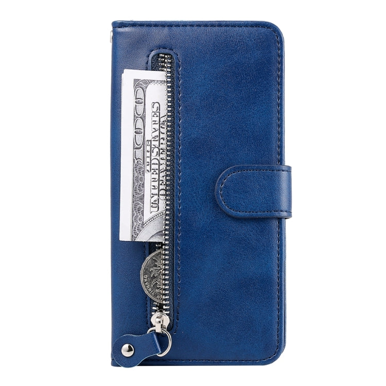 For Google Pixel 9 Fashion Calf Texture Zipper Leather Phone Case(Blue) by buy2fix