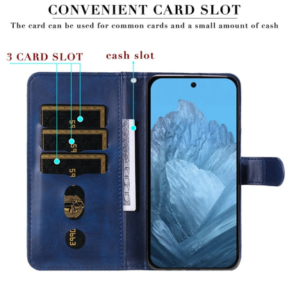 For Google Pixel 9 Fashion Calf Texture Zipper Leather Phone Case(Blue) by buy2fix