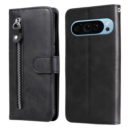 For Google Pixel 9 Fashion Calf Texture Zipper Leather Phone Case(Black) by buy2fix
