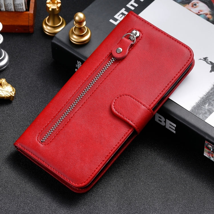 For Google Pixel 9 Fashion Calf Texture Zipper Leather Phone Case(Red) by buy2fix