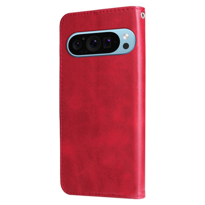 For Google Pixel 9 Fashion Calf Texture Zipper Leather Phone Case(Red) by buy2fix