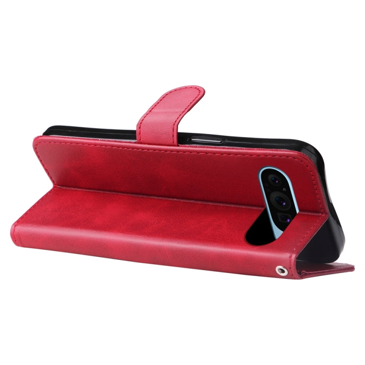 For Google Pixel 9 Fashion Calf Texture Zipper Leather Phone Case(Red) by buy2fix