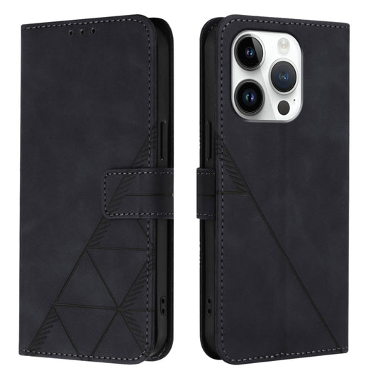 For iPhone 16 Pro Crossbody 3D Embossed Flip Leather Phone Case(Black) by buy2fix