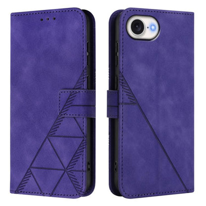 For iPhone 16e Crossbody 3D Embossed Flip Leather Phone Case(Purple) - iPhone 16e Cases by buy2fix | Online Shopping UK | buy2fix