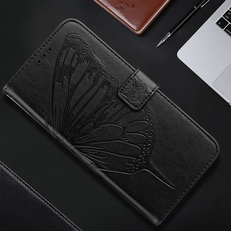 For iPhone 16 Pro Max Embossed Butterfly Leather Phone Case(Black) by buy2fix