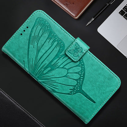 For iPhone 16 Pro Max Embossed Butterfly Leather Phone Case(Green) by buy2fix