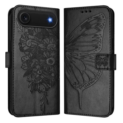 For iPhone Air Embossed Butterfly Leather Phone Case(Black) - iPhone Air Cases by buy2fix | Online Shopping UK | buy2fix