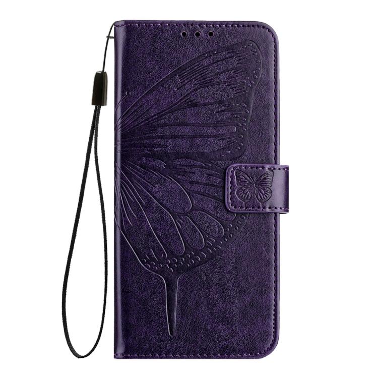 For iPhone Air Embossed Butterfly Leather Phone Case(Dark Purple) - iPhone Air Cases by buy2fix | Online Shopping UK | buy2fix