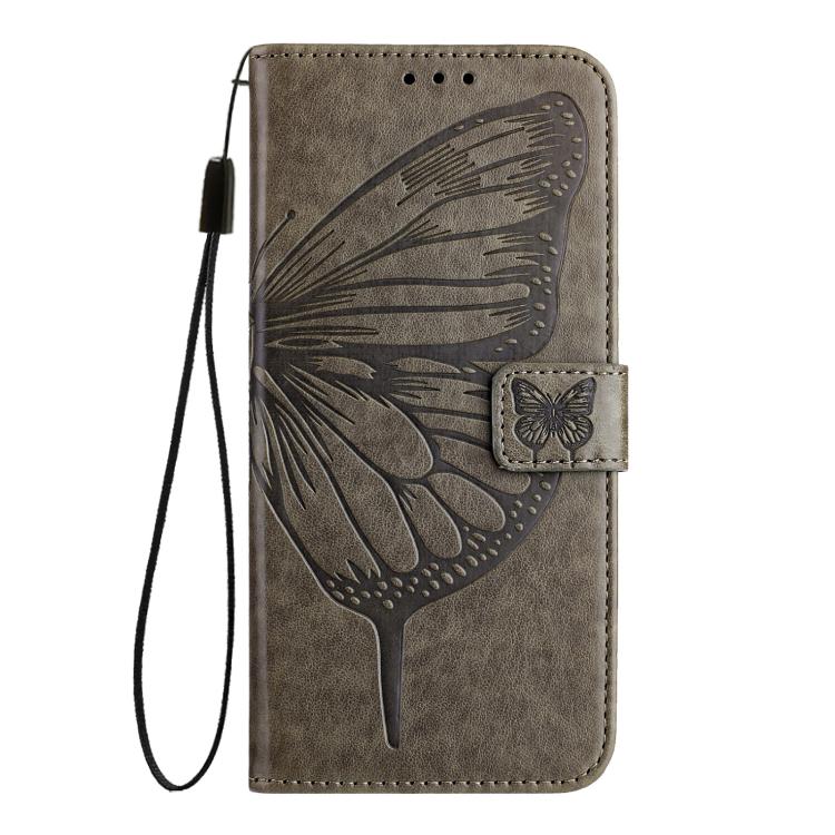 For iPhone Air Embossed Butterfly Leather Phone Case(Grey) - iPhone Air Cases by buy2fix | Online Shopping UK | buy2fix