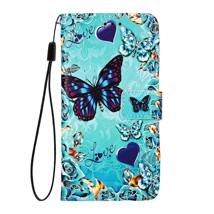 For iPhone 16e Colored Drawing Pattern Plain Weave Leather Phone Case(Caring Butterfly) by buy2fix