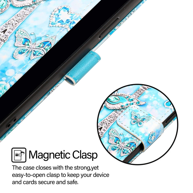 For iPhone 16e Colored Drawing Pattern Plain Weave Leather Phone Case(Tower Butterfly) by buy2fix