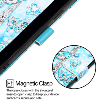 For iPhone 16e Colored Drawing Pattern Plain Weave Leather Phone Case(Tower Butterfly) by buy2fix