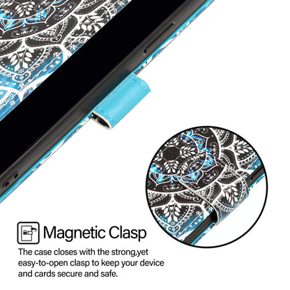 For iPhone 16e Colored Drawing Pattern Plain Weave Leather Phone Case(Undersea Mandala) by buy2fix