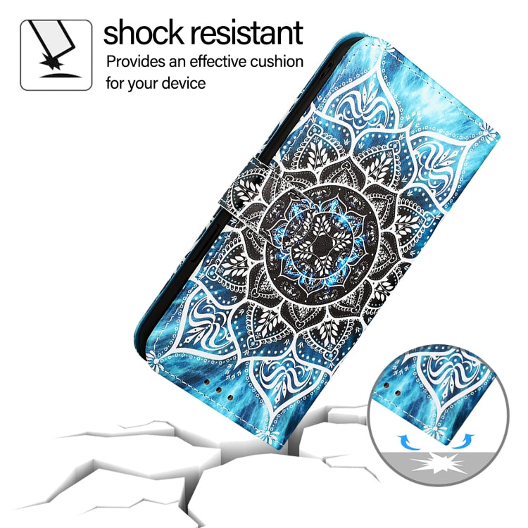 For iPhone 16e Colored Drawing Pattern Plain Weave Leather Phone Case(Undersea Mandala) by buy2fix