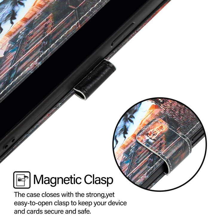 For iPhone 16e Colored Drawing Pattern Plain Weave Leather Phone Case(Cats And Tigers) by buy2fix