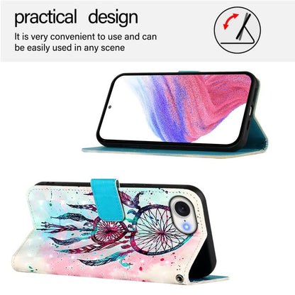 For iPhone 16e 3D Painting Horizontal Flip Leather Phone Case(Color Drop Wind Chimes) by buy2fix