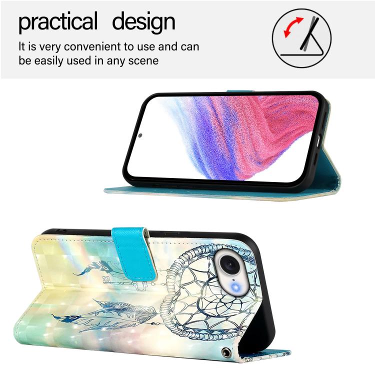 For iPhone 16e 3D Painting Horizontal Flip Leather Phone Case(Dream Wind Chimes) by buy2fix