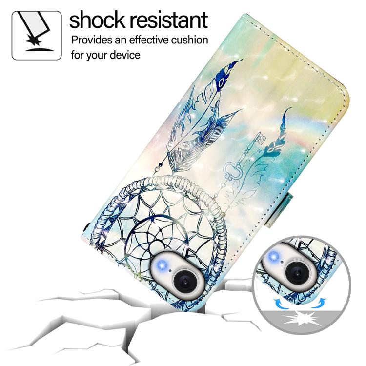 For iPhone 16e 3D Painting Horizontal Flip Leather Phone Case(Dream Wind Chimes) by buy2fix
