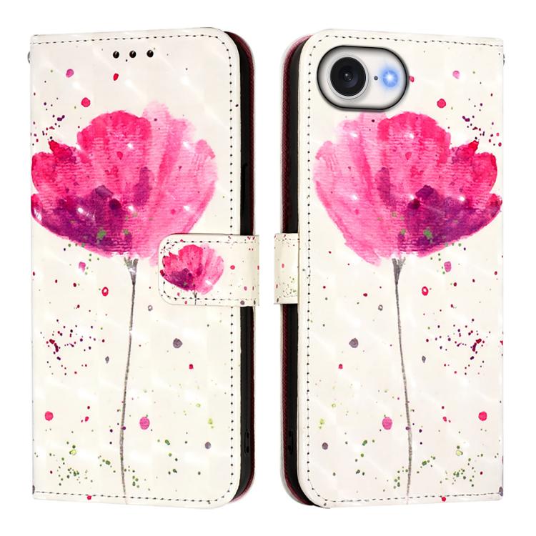For iPhone 16e 3D Painting Horizontal Flip Leather Phone Case(Flower) by buy2fix