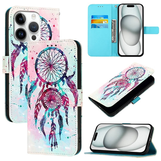 For iPhone 16 Pro 3D Painting Horizontal Flip Leather Phone Case(Color Drop Wind Chimes)