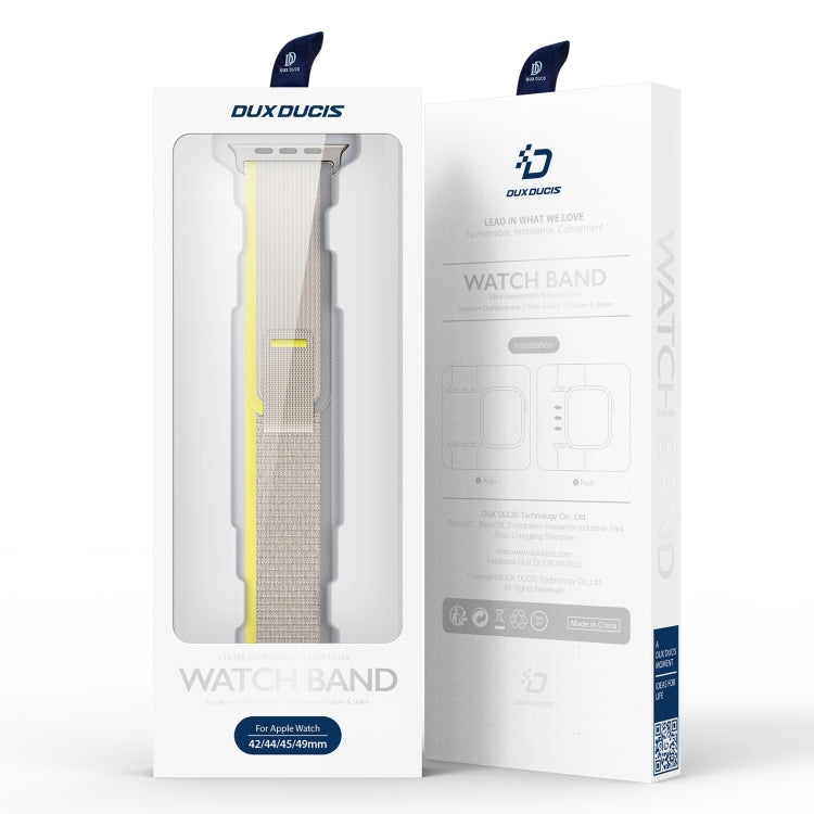 For Apple Watch 10 46mm DUX DUCIS YJ Series Nylon Watch Band(Yellow) by DUX DUCIS