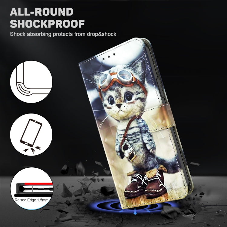 For Google Pixel 9 Pro XL 3D Painted Pattern Leather Phone Case(Naughty Cat) by buy2fix