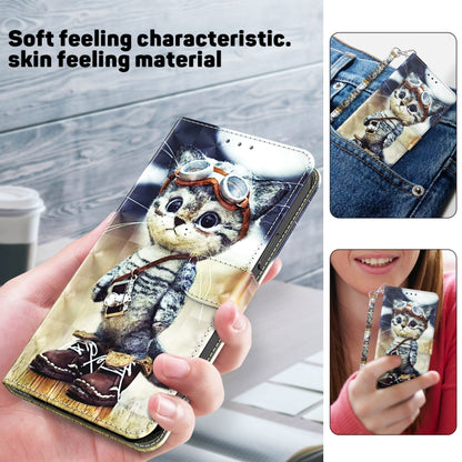 For Google Pixel 9 Pro XL 3D Painted Pattern Leather Phone Case(Naughty Cat) by buy2fix