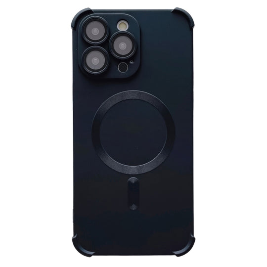 For iPhone 13 Pro Max Four Corner Shockproof Skin Feel MagSafe Magnetic Phone Case(Black)