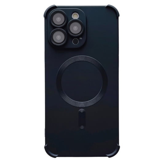 For iPhone 14 Pro Four Corner Shockproof Skin Feel MagSafe Magnetic Phone Case(Black) - iPhone 14 Pro Cases by buy2fix | Online Shopping UK | buy2fix